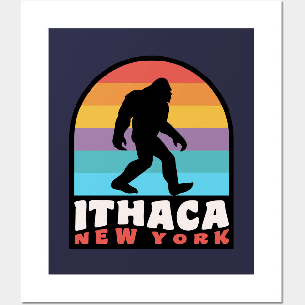 Ithaca New York Bigfoot Sasquatch Finger Lakes Wall Art by PodDesignShop